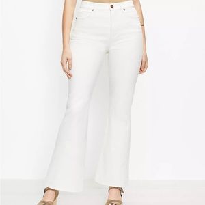 Loft Curvy High Rise Sandal Flare Jeans